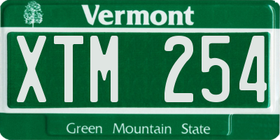 VT license plate XTM254