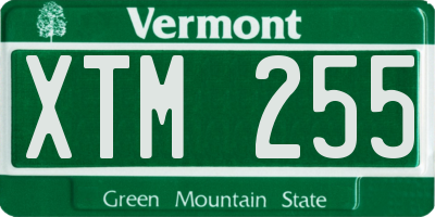 VT license plate XTM255