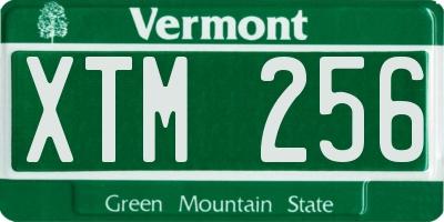 VT license plate XTM256