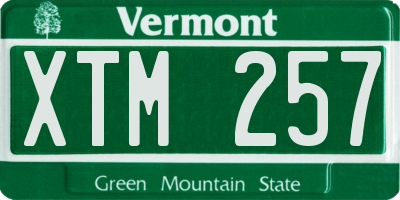 VT license plate XTM257