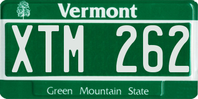 VT license plate XTM262