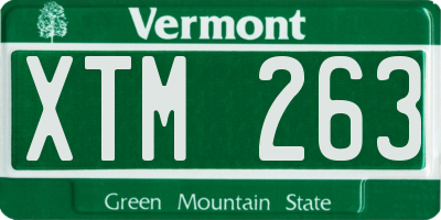 VT license plate XTM263