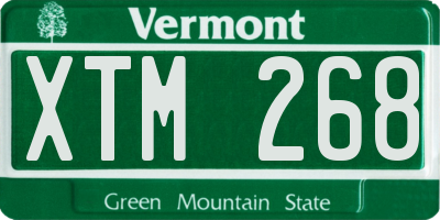VT license plate XTM268