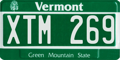 VT license plate XTM269
