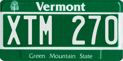 VT license plate XTM270