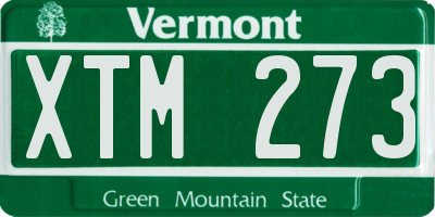 VT license plate XTM273