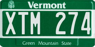 VT license plate XTM274