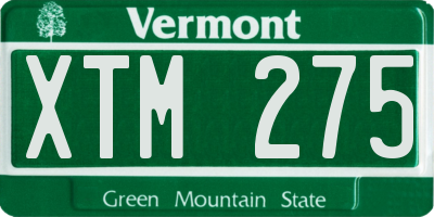 VT license plate XTM275