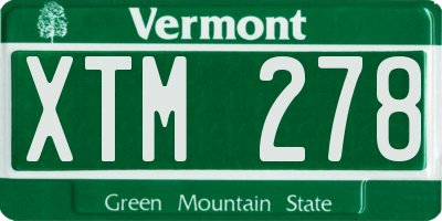 VT license plate XTM278