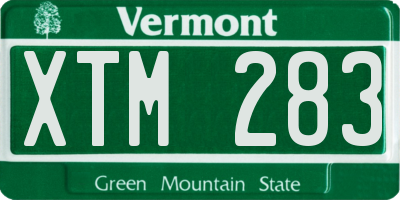 VT license plate XTM283