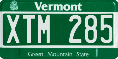 VT license plate XTM285