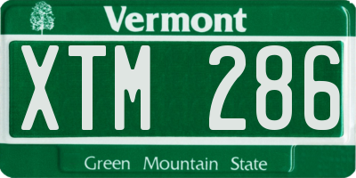 VT license plate XTM286