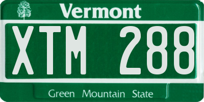 VT license plate XTM288