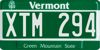 VT license plate XTM294
