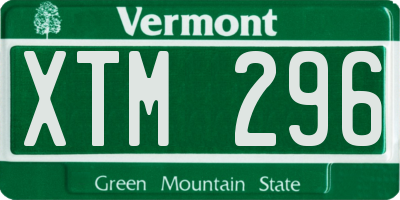 VT license plate XTM296