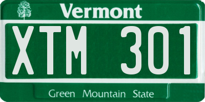 VT license plate XTM301