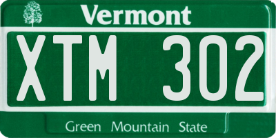 VT license plate XTM302