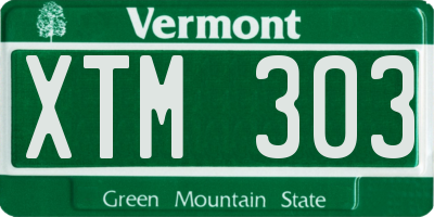 VT license plate XTM303