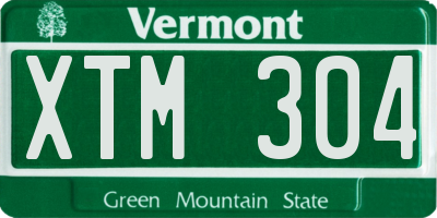 VT license plate XTM304