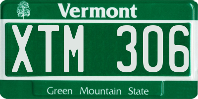 VT license plate XTM306