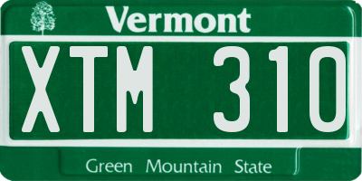 VT license plate XTM310