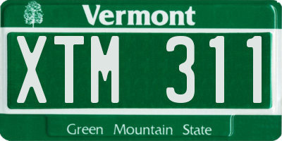 VT license plate XTM311