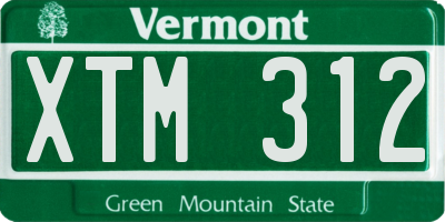 VT license plate XTM312