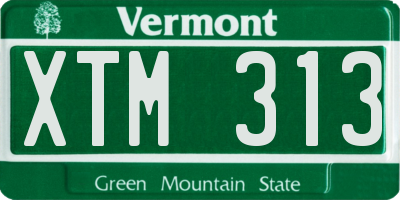 VT license plate XTM313