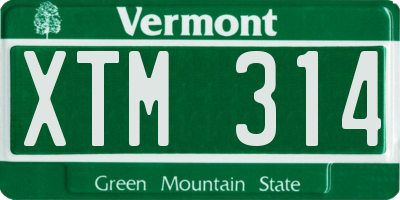 VT license plate XTM314