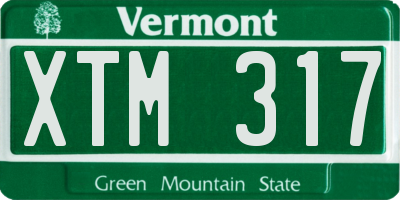 VT license plate XTM317