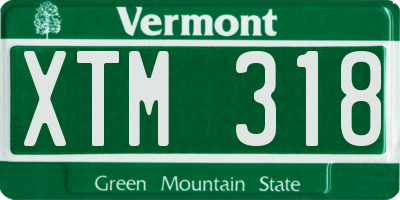 VT license plate XTM318
