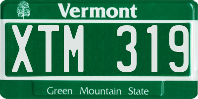 VT license plate XTM319