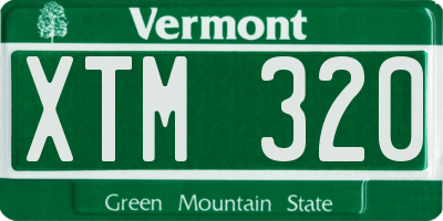 VT license plate XTM320