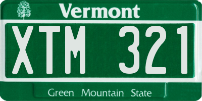 VT license plate XTM321