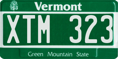VT license plate XTM323