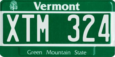 VT license plate XTM324