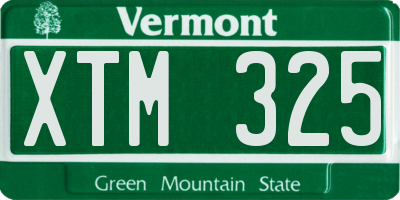 VT license plate XTM325