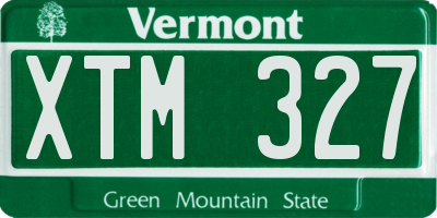 VT license plate XTM327
