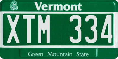 VT license plate XTM334