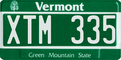 VT license plate XTM335