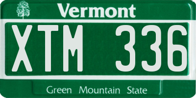VT license plate XTM336