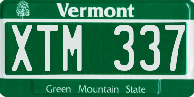 VT license plate XTM337