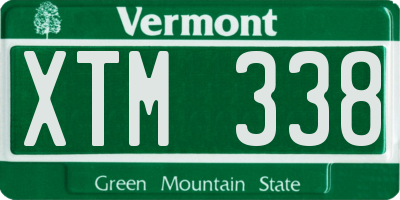 VT license plate XTM338