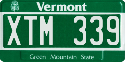 VT license plate XTM339