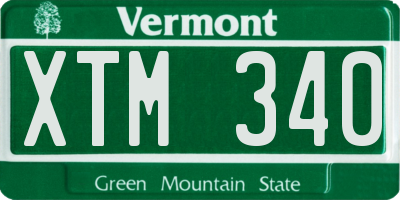 VT license plate XTM340