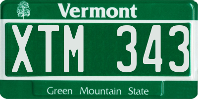 VT license plate XTM343