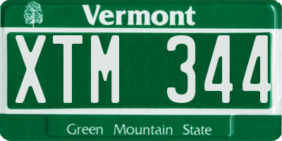 VT license plate XTM344