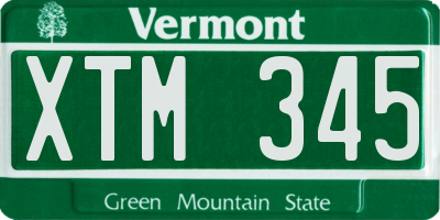 VT license plate XTM345