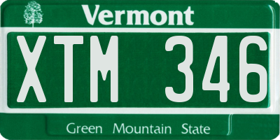 VT license plate XTM346