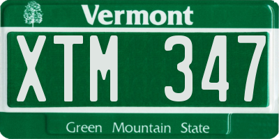 VT license plate XTM347